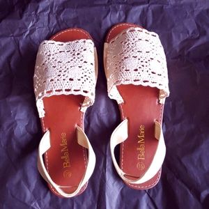 Ivory Crochet Sandels - Size 5.5